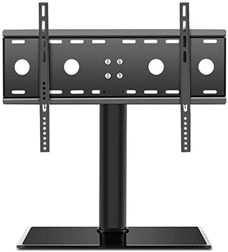Universal Swivel Table Top TV Stand Stainless Steel TV Floor Swivel Bracket for 40 65 Inches TVs Black Replacement TV Floor Stand on Wheels