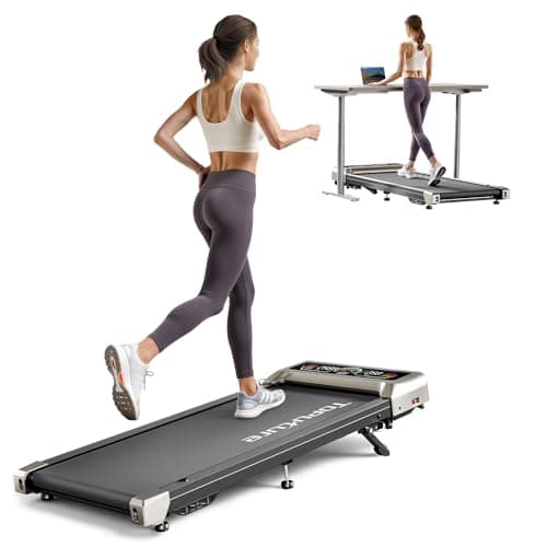 TOPUTURE Walking Pad with 10% Incline, 3.0HP Brushless Quiet Under Desk Treadmill, Portable Treadmills for Home/Office, Running Machine 300 lbs Capacity with RGB LED Screen, Remote Control/App Control