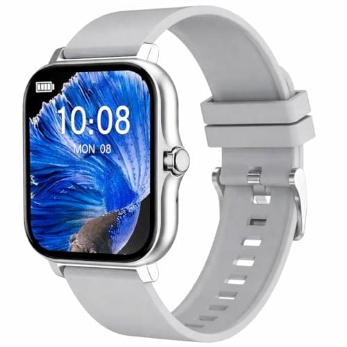 Smart Watch, Silver, HD Voice Call, Message Reminder, Multiple Sport Modes, Unisex, Large Display