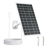 VUEBEE 13W Solar Panel for Security Cameras, 5V Output, USB-C/Micro USB/DC (5.5x2.1mm), 360° Adjustable Mount, IP66 Waterproof, 7.2FT Cable, Outdoor Solar Charger