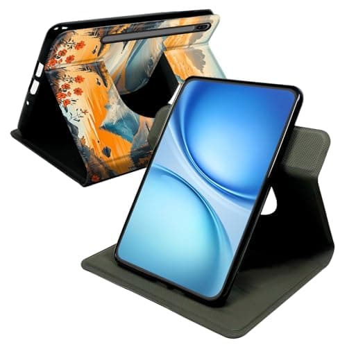 Cdkfxjy Case for Galaxy Tab S6 10.5 2019 SM-T860/T865/T867, 360° Rotating Stand Cover with Auto Wake Sleep, Premium PU Leather Folio Protective Shell,Mountain Reflection