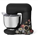 3.5 QT Stand Mixer with Flat Beater, Dough Hook, Balloon Whisk, Black Wildflower, Go Well With Drew Barrymore Collection