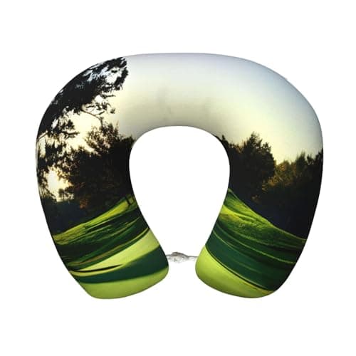 EENRTYT Golf Course Print Memory Foam Travel Pillow Head Support Soft Pillow for Rest Airplane Car Home Use