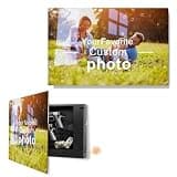 Hidden Gun Safe for Handgun, Pistol Safe with Fingerprint & KEY Access, Custom Photo Storage Glass Hidden Gun Storage with Decor Function For Wall-Mounted, Fathers Day Gift -18.8IN