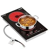 12 Inch Built-in Electric Ceramic Cooktop 3000W 240V Double Burner, ETL Certified Electric Stove with Touch Control, LED Display, 16 Power Levels, Timer, Glass Cooktop for All Cookware