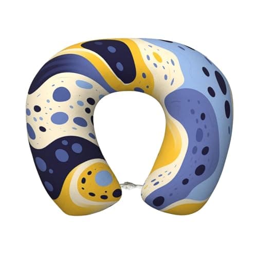 OSAM SPACE Art Color Leopard Print Travel Neck Pillow for Sleeping Neck Support Memory Foam Airplane Pillow U Shaped Pain Relief Pillows for Flight Train Car Office