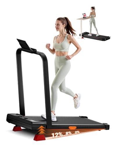 12% Incline Walking Pad Treadmill with 2.5HP, 3-in-1 Foldable Treadmills for Home with Handles Compact Small Under Desk Walking Treadmill 300LBS with Romote Control, 0.6-6.2MPH