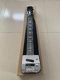 6 String Lap Steel Electric Guitar Hawaiian Style Slide Guitar with Single Coil Pickup, Volume & Tone Controls, Hard Case and Steel Bar for Beginners (Midnight Black Gloss)