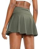 SANTINY Pleated Tennis Skirt for Women with 4 Pockets Women's High Waisted Athletic Golf Skorts Skirts for Running Casual (Grey Sage_M)
