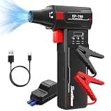 Jump Starter with Air Duster, 12V Portable Car Battery Booster for 6L Gas & 4L Diesel Engines, 7200mAh Auto Battery Pack with 105000RPM Blower Fan & LED Light for Road Emergency & Outdoor Camping