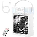 Portable Air Conditioners, 4 in 1 1200ML Personal Air Conditioner, Evaporative Air Cooler Fan with Remote, 7 RGB Light Modes, 3 Speeds & 2-8H Timer for Bedroom,Car,Nightstand, Office, Dorm, RV