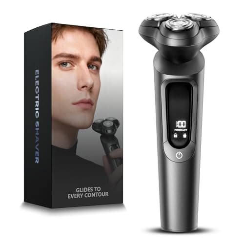 Electric Razor for Men, 3D Flex Blades with Pop-Up Trimmer, IPX8 Waterproof, Type-C Quick Charge, LED Display, Twilight Gray