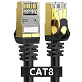 Dacrown Cat 8 Ethernet Cable 50 ft Shielded, Indoor&Outdoor, Heavy Duty High Speed Direct Burial 26AWG Network Wire, 40Gbps 2000Mhz SFTP Patch Cord, in Wall&Weatherproof RJ45 Cable for Router/Modem