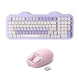 YUNZII C98 Wireless Mechanical Keyboard (Purple, Candy Linear Switch), YUNZll C1 Silicone Wireless Mouse(Pink)