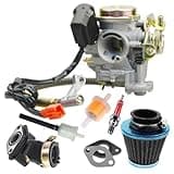 GY6 50CC 49CC Carburetor with Electric Choke for 4 Stroke Scooter Moped 139QMA 139QMB Taotao Engine PD18J Carb with Intake Manifold Air Filter kit