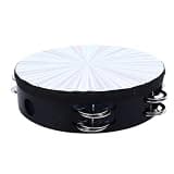 ECHTNATAV 8in Hand Held Tambourine Drum, Double Row Tambourines Instrument Pretty Sounds Easy Carrying for Ktv Party Kids Adults Games