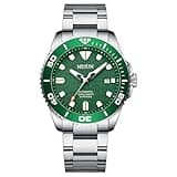 NESUN Ms9218 Automatic Watches for Men, 10ATM, Relojes para Hombres, 43mm Case, Dive Watch, Folding Clasp, Personalized Gifts for Men, for Daily Wear, Gifting, and Outdoor Activities（Green）