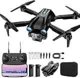 Mini Drone with 1080P HD Camera for Beginners, Kids, Adults, RC Quadcopter, Grey, 2 Batteries, Carrying Case, Stable Hover, Trajectory Flight, Gravity Control (Black)