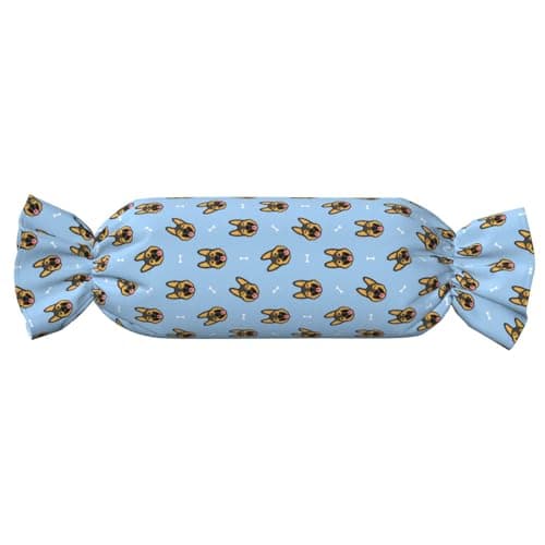 Xiso Ver German Shepherd Puppy Print Candy Pillow Cylindrical Comfortable Roll Pillow 9.8" x 24.4" Travel Cervical Pillow Tube Bolster Cushion for Head, Neck, Back Support