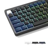 Womier Low Profile Keycaps - PBT Shine Through Keycaps for Mechanical Keyboard 60 65 75 100 Percent, Custom Key caps Full Size for Cherry Gateron MX Switches Mechanical Keyboard, Dark Blue