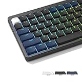 Womier Low Profile Keycaps - PBT Shine Through Keycaps for Mechanical Keyboard 60 65 75 100 Percent, Custom Key caps Full Size for Cherry Gateron MX Switches Mechanical Keyboard, Dark Blue