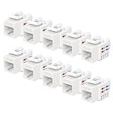 Cable Matters [UL Listed] 10-Pack 10Gbps Cat6 Keystone Jacks, White