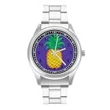 NTVOWPZO Three-Hand Analog Stainless Steel Watches for Men Easy Reader