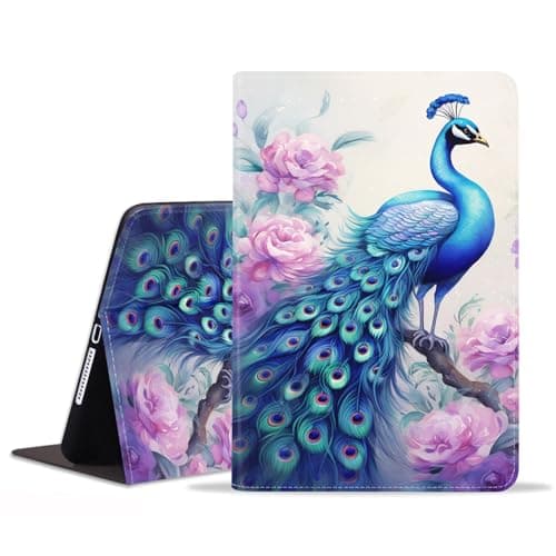stmedazm Case for iPad Mini 7 (A17 Pro) 2024 & iPad Mini 6 2021, iPad Mini 7th/6th Generation 8.3 Inch Case, Premium PU Leather Folding Stand Cover with Auto Wake/Sleep - Peacock