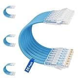 iwillink Cat6/ Cat6a Patch Cables 7ft (25 Pack),Slim Ethernet Cable 28AWG,10Gbps High-Speed, Snagless UTP Cat6 Patch Cable for Patch Panel to Switch, Home, Office Network - Blue