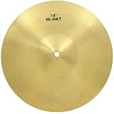 Hoement Brass Drum Crash Cymbals for Drum Set, Light Weight and Portable Musical Instrument with Simple and Delicate Design, Golden Finish for Practice and Performance