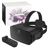 DESTEK V5 VR Headset for Kids & Phone (5.5-7.0in Screen) w/Controller & 128 Premium VR Apps, Touch Button for YouTube VR Movie,110° FOV Anti-Blue Light HD Lenses for iPhone & Samsung