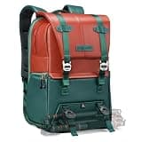 K&F CONCEPT 20L Camera Case for Photographers Large Capacity PU Leather Camera Bags with Raincover, 15.6 Inch Laptop Compartment for Camera Drone Bags