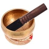 PLAFOPE Copper Yoga Singing Bowl Set with Mallet and Cushion for Meditation and Spiritual Therapy, 8cm Diameter, Easy to Carry and Pressure Relief Sound Bowl