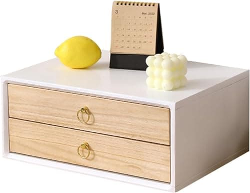 ZGLINMZ Wooden Desk File Cabinet with 3 Storage Drawers for Home Office Organization