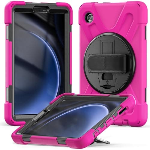 Case for Samsung Galaxy Tab A9 8.7" 2023 X110 X115 X117, Military Grade [15 ft Drop Tested] Full-Body Shockproof Protective Cover with 360° Rotation Stand & Hand Strap