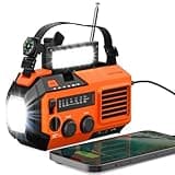 FosPower NOAA Emergency Weather Radio A6 19240mWh Portable Power Bank, AM/FM, USB/Solar/Hand Crank Charging, Battery Operated, SOS Alarm & Flashlight for Indoor/Outdoor Emergency - Orange