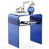 Solaround Acrylic Side Table, Small Acrylic Bedside Table Nightstand, Acrylic Tables, 40 x 30 x 50 cm (Royal Blue)