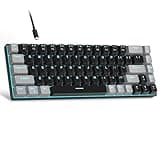 MageGee Portable 60% Mechanical Gaming Keyboard, MK-Box LED Backlit Compact 68 Keys Mini Wired Office Keyboard with Red Switch for Windows Laptop PC Mac - Black/Grey