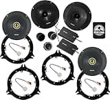 KICKER Speakers 6.5 inch for Infiniti FX/EX Series 2003-2013 Upgrade Kit - 2 Pairs of CS Series with Adapters and Harness, Car Audio Front & Rear Door Speaker CSS65, 46CSS654 & CSC65, 46CSC654