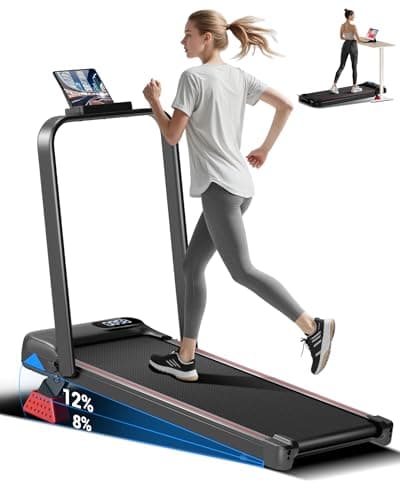 12% Incline 3-in-1 Walking Pad Treadmill with 2.5HP Foldable Treadmills for Home with Handle Compact Small Quiet Under Desk Walking Treadmill 300LBS with Romote Control