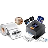 Phomemo Shipping Label Printer with Touchable Screen & 200Pcs Transparent Thermal Label 4x3, Label Printers for Shipping Package, Compatible with iPhone, Android, Amazon, Shopify, UPSP