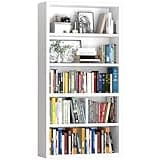 furtble 5-Tier Tall White Bookshelf, 30.75" W x 11.56" D x 60.15" H Modern Open Bookcase, Wooden Storage Shelf Unit for Home Office & Living Room