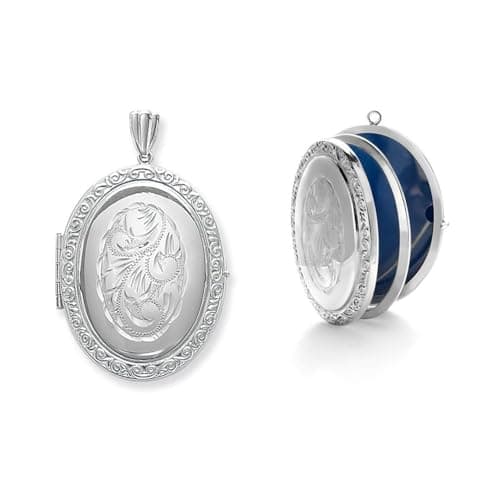 Silver Oval Family Locket G6588
