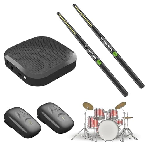 Virtual Electronic Drum Set, Air Drum Sticks Set, Air Drum with Drumsticks, Pedals, Bluetooth and 8 Sounds, Electronic Drum Set for Adults, Kids, Gift(Black)