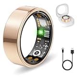 Smart Ring for Women Men, Fitness Ring with Heart Rate, Blood Oxygen, HRV, Stress, Sleep Tracker, Step Tracker, No Subscription Fee, lP68 Waterproof Smart Ring for iPhone & Android (Rose Gold, 8#