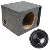 American Sound Connection fits Universal SWT-10S4 Single 10" Subwoofer 700W Loaded Vented Sub Box Enclosure Bundle