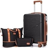 Cosbarn Carry On Luggage Set 22x14x9 Airline Approved, 3 Piece 20 Inch Lightweight ABS Hardside Suitcases with Wheels and TSA Lock, Durable Waterproof Travel Suitcase for Men Women