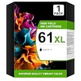 61XL Black Ink Cartridge High Yield 1-Pack Compatible for HP Ink 61XL 61
