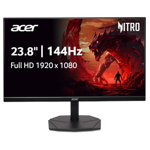 Acer Nitro 23.8” Gaming Monitor | Full HD 1920 x 1080 | IPS | ZeroFrame | AMD FreeSync | 144Hz Refresh Rate | 1ms (VRB) | sRGB 99% | 1 x Display Port 1.2 and 1 x HDMI 1.4 | KG241Y P6bip