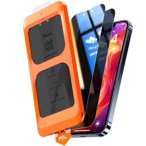 TOCOL for iPhone 13 Pro Privacy Screen Protector, 9H Hardness Military Grade Shatterproof HD Tempered Glass Full Coverage Easy Installation Case Friendly 2 Pack